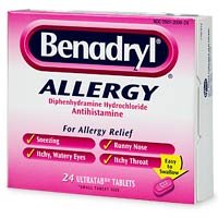 Benadryl Allergy, Diphenhydramine Hydrochloride Antihistaminee, Ultratab Tablets, 24 ct