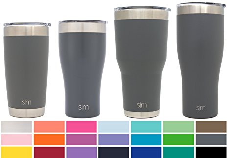 Simple Modern 30oz Cruiser Tumbler - Vacuum Insulated Double Walled Beast Tea Cups - 30 ounces 18/8 Stainless Steel Grey Travel Mug - Slate