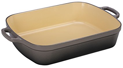 Le Creuset Signature Cast Iron Rectangular Roaster, 5.25-Quart, Oyster