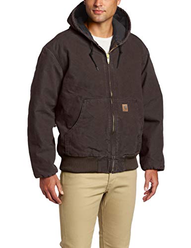 Carhartt Men's Big & Tall Quilted Flannel-Lined Sandstone Active Jacket J130