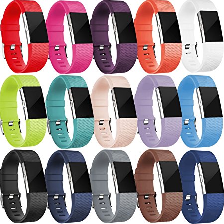 For Fitbit Charge 2 Bands, Maledan Replacement Accessory Wristbands for Fitbit Charge 2 HR, Large Small