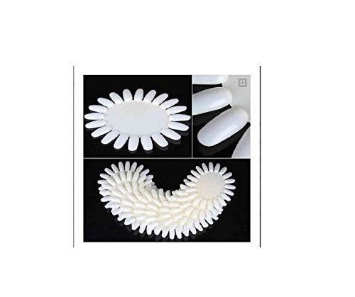 350buy 10 X ivory-white Acrylic Wheel False Nail Art Tips Practice Display Nail Art Tool