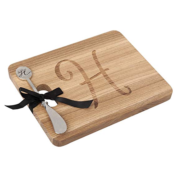 ANDREW FAMILY Monogram Fraxinus Mandshurica Solid Wood Cheese Board With Spreader-H