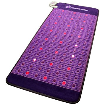 Far Infrared Amethyst Mat   Natural Agate Gems - FIR Heat - Negative Ion - Red Light Photon Therapy - 10Hz PEMF Bio Magnetic Pulsation - FDA Registered Manufacturer - Purple (Professional 71"L x 32"W)