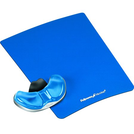 Fellowes Gliding Palm Support with Microban Protection, and Mouse Pad, Gel, Blue (9180601)