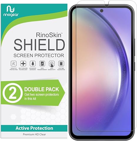 RinoGear (2-Pack Screen Protector Compatible with Samsung Galaxy A54 5G (6.4" inches) Screen Protector Case Friendly Accessories Flexible Full Coverage Clear TPU Film