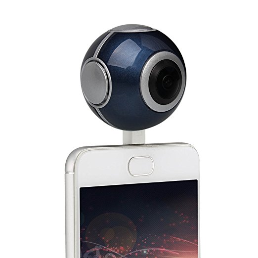360 Panoramic Cameras XIAOWU 720 Degree HD mini VR Camera with 210 Degree Dual Wide Angle Fisheye Lens Video Photo Dual Spherical Lens 360 Degree Action Camera for Android Phones (Dark Blue)