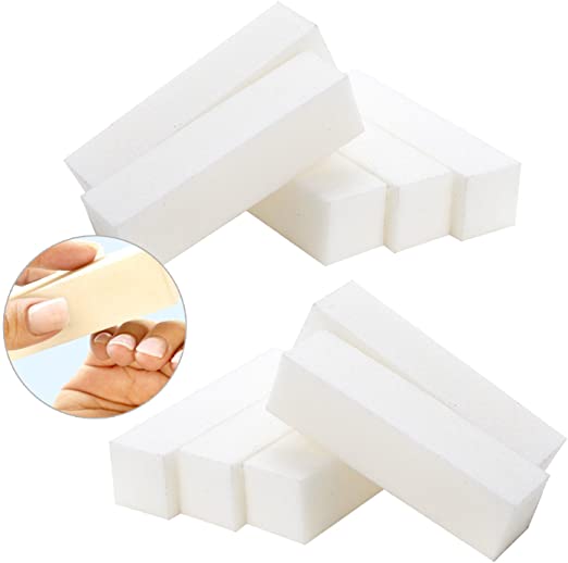 Best Quality Manicure Nail Art Set of 10pcs Durable White Sanding Buffing Blocks Buffers 100/100