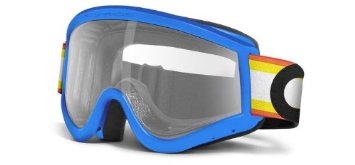 Oakley E-Frame MX Goggles with Clear Lens (Blue Victory Stripes)