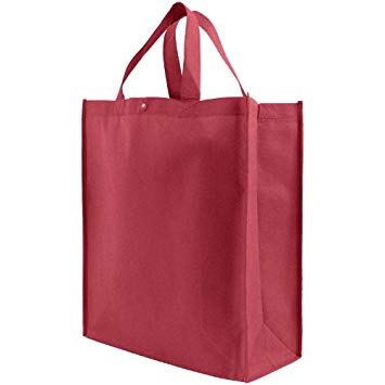 Reusable Grocery Tote Bag Large 10 Pack - Burgundy