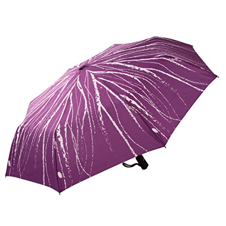 Mosiso Travel Umbrella, Purple Lifeblood Compact Automatic Folding Travel Umbrella, Wind Tested 55MPH, Perfect Gift For Men and Women with One Year Warranty