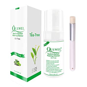 Tea Tree Lash Cleanser -Foaming 100 ml Eyelash Shampoo/Wash Eyelash Extension Safe For Daily Use Oil Free With Soft Brush