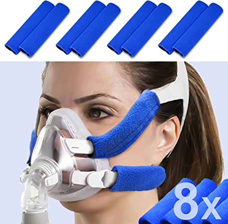 8 Pack CPAP Headgear Strap Covers, Universal and Reusable CPAP Strap Covers, Soft-Fleece Strap Pads, Reduce Red Marks & No...