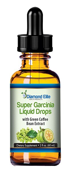 Super Garcinia Cambogia Liquid Drops With Green Coffee Bean Extract - 2 oz - Best Appetite Suppression For Quick Weight Loss - 2 Powerful Supplements Infused Into 1 - 100% MONEY BACK GUARANTEE!
