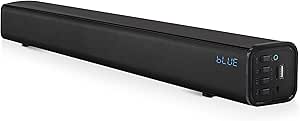 Pyle Home Theater Soundbar Speaker w/Bluetooth - Wave Base Streaming Tabletop Stand Mount TV Digital System with AUX/USB Port/Micro SD Input, Extended Bass Performance, Full Range Sound Reproduction