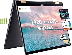 acer Spin 714 2-in-1 14" FHD  Touchscreen Convertible Chromebook Laptop, 13th Gen Intel 10-core i5-1335U, 8GB LPDDR4X RAM, 1TB SSD, Backlit Keyboard, Thunderbolt 4, Wi-Fi 6, Chrome OS, w/Battery