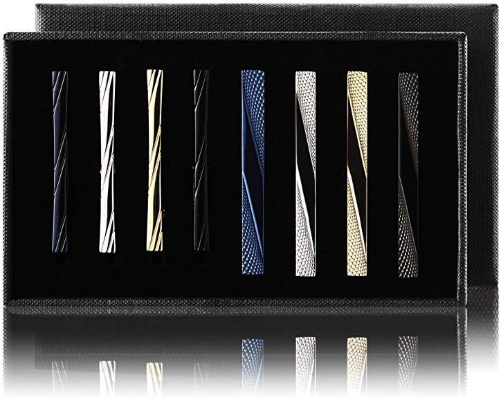 MOZETO Tie Clip Set for Men, 2 Sizes Tie Bars Fit Regular Tie and Narrow Tie, 8pcs Luxury Packaging for Men's Gift
