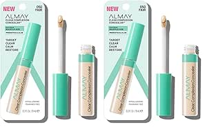 Almay Clear Complexion Acne & Blemish Spot Treatment Concealer Makeup with Salicylic Acid- Lightweight, Full Coverage, Hypoallergenic, Fragrance-Free, for Sensitive Skin, 050 Fair, 0.3 fl oz.