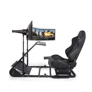 VEVOR Simulator Cockpit RS6 with Real Racing Seat Simulator Height Adjustable Racing Wheel Stand with Logitech G25, G27, G29, G920 Next Level Racing Wheel and Pedals Not Included