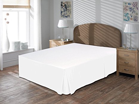 Amazon Luxurious Comfort Beddings 800TC Bedskirt 12" Drop length 100% Egyptian Cotton Queen Size White Solid