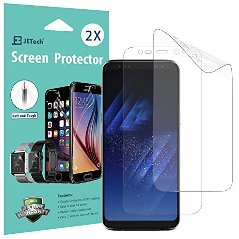 Galaxy S8 Plus Screen Protector, [Full Coverage], JETech SOFTOUGH 2-Pack TPE Ultra HD Screen Protector Film for Samsung Galaxy S8 Plus