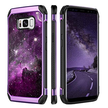 BENTOBEN Case for Samsung Galaxy S8, Case for Samsung S8, Heavy Duty Nebula Galaxy Stars Space Hybrid Soft TPU Hard PC Bumper Shockproof Full Body Protective Phone Case for Galaxy S8, Purple Nebula