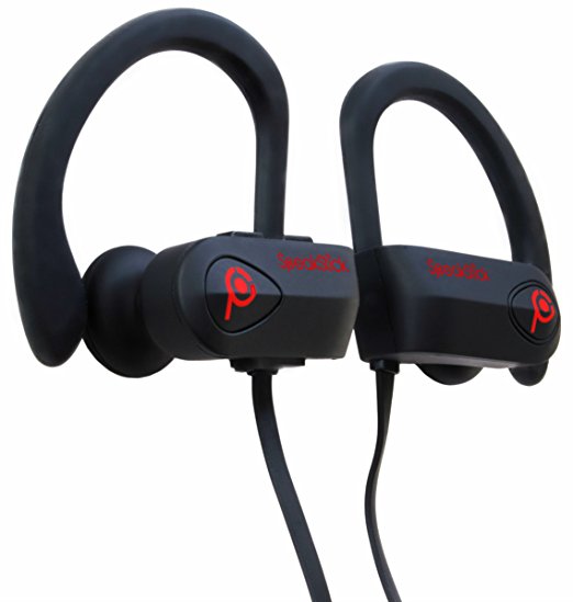 SpeakStick Flow Waterproof Bluetooth Headphones with 4.1 Bluetooth Technology for Running, Cycling, or Working Out. IPX7 Waterproof with Built In Microphone and 8 Hour Battery, No Strings Attached.