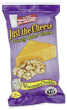 Just the Cheese Mini Round Snacks, Wisconsin Cheddar,  0.5-Ounce Bags (Pack of 16)