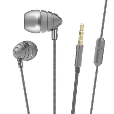 Earphones, Uiisii Us90 Best In-ear Headphones High Resolution Heavy Bass Earbuds with Mic for iPhone 6/6s/6 Plus, iPad/iPod, Laptop Android Cell Phones Samsung HTC Lg G4 G3 Mp3 Mp4 (Space Gray)