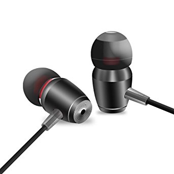 Earbuds, Aothing Wired In Earphones Stereo Headphones Punchy Bass Noise Isolating Earphones Tangle Free in Line Volume Control Built in Mic Earbuds (Black)