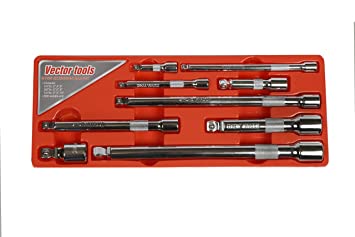 Vector Tools CR-V Wobble Angle Extension Bar Set, 9 Piece