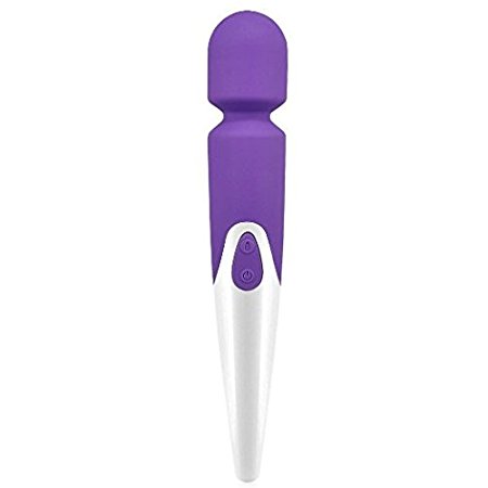 USB Charging Handheld Massager Waterproof Muscle Relieve Massage Wand for Neck Shoulder and Back (Purple)