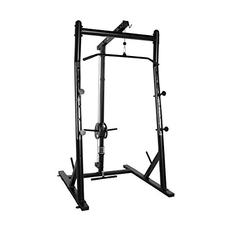 CAP Barbell Cap Power Cage with High-Low Pulleys, Black