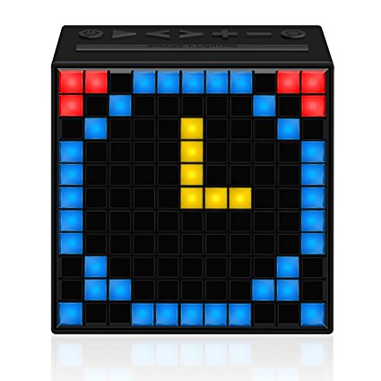 Divoom Timebox Smart Portable Bluetooth LED Speaker with APP-Controlled Pixel Art Animation, Notification and Build- In Clock/ Alarm - Black