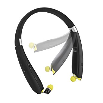 Bluetooth® Sports Headphone, AIVANT Bluetooth® 4.1 CVC 6.0 Noise Reduction Sweat-proof Foldable Neckband with Retractable Earbuds Stereo Wireless Headphone/Headset
