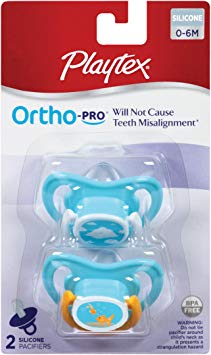 Playtex 2 Piece Ortho-Pro Silicone Pacifier, Newborn (Discontinued by Manufacturer)