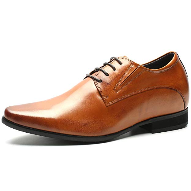 CHAMARIPA Men's Oxford Leather Height Increasing Elevator Shoes 3.15'' Taller H62D11K011D