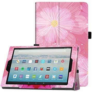 Famavala Case Cover with Auto Wake/Sleep for 10.1" Fire HD 10 Tablet [7th Generation 2017 / 5th Generation 2015] (Pinkower)