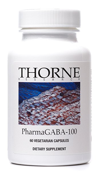 Thorne Research - PharmaGABA-100 - A 100 mg Natural Source GABA (Gamma-Aminobutyric Acid) Supplement - 60 Vegetarian Capsules