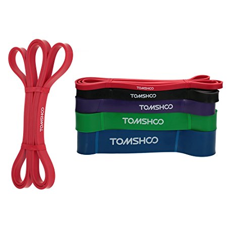 TOMSHOO 15/175lbs 208centimeter Loop Band Pull Up Assist and Stretch Resistance Band for Powerlifting Bodybulding Yoga Exercise Men and Women Fitness