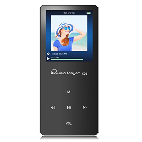 YOHOOLYO 8GB MP3 Player 1.8'' Music Player with Speaker FM Radio Dictaphone Expandable Up To 64GB