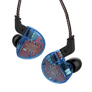 KZ ZS10 Five Drivers In Ear Monitors High Resolution Earphones/Earbuds with Detachable Cable, Blue