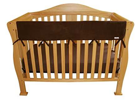 Trend Lab Fleece CribWrap Rail Cover for Long Rail, Brown, Wide for Crib Rails Measuring up to 18" Around!