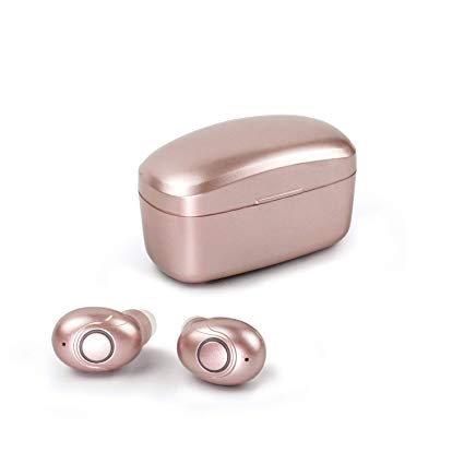 Rose Gold True Wireless Earbuds Bluetooth 5.0, HD Stereo Sound Earphones Water-Resistant IPX5 in-Ear Headphones with 700mAh Charging Case 30 Hours Long Playtime, Built-in Mic for Calls
