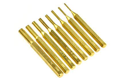 SE ST1032B 8-Piece Brass Pin Drive Punch Set in a Pouch