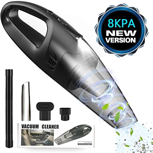 Portable Handheld Vacuum,Handheld Vacuum Cleaner, Stronger Motor Wet Dry Vacuum for Home Pet Hair Car Cleaning (Black)