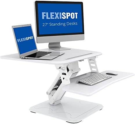 FLEXISPOT Standing Converter Desk, Wood, Size:27 |Color:White, 32