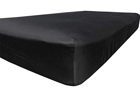 American Pillowcase King Size Fitted Sheet Only - 300 Thread Count 100% Egyptian Cotton - Pieces Sold Separately for Set Guarantee (Black)