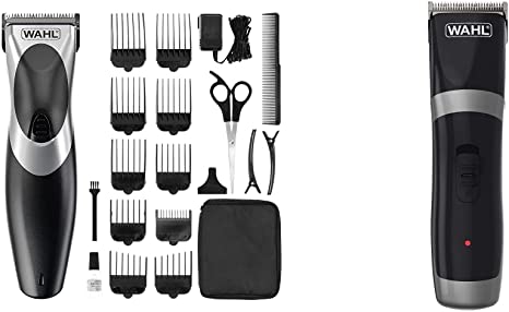 Wahl Clip ‘N Rinse Cord/Cordless Hair Clipper, Black & Cord/Cordless Hair Clipper, Rechargeable Cordless Clippers, Clipper Kit for Men, Rinseable Blades, Home Hair Cutting