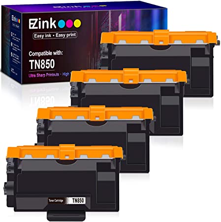 E-Z Ink (TM) Compatible Toner Cartridge Replacement for Brother TN850 TN 850 TN-850 TN820 TN 820 High Yield to use with HL-L6200dw HL-L6200dwt MFC-L5900dw MFC-L5850dw MFC-L5700dw (Black, 4 Pack)